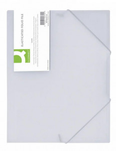 Mapa plastic cu elastic pe colțuri Q-Connect A4 400 microni transparentă