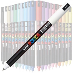 Marker UNI Posca PC-1MR, vârf fin metalic, 0.7mm