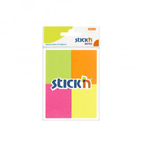 Notes autoadeziv 38x51 mm Stick"n 4x50file/set - 4 culori fosforescente