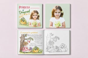 O poveste cu numele ei – Prințesa și Dragonul care nu știa să zboare | Carte personalizată cu fotografie