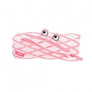 Penar cu fermoar, ZIPIT Clear Monster - roz - Img 1