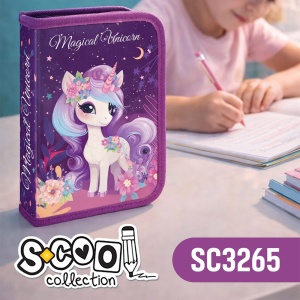 Penar echipat Magical Unicorn - S-Cool, 1 Fermoar, 2 Ext., 32 Piese4