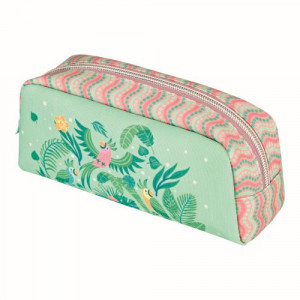 Penar neechipat fete, 1 fermoar, Dimensiuni 19,5x6,5x9,5cm, tip etui, 1 compartiment, Motiv Sweet Jungle Herlitz - Img 1