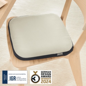 Pernuță ergonomică pentru scaun Leitz Ergo, husă lavabilă, gri-pastel2