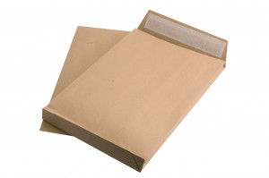 Plic B4 siliconic (250x353mm), kraft natur, cu burduf 30mm, 120g/mp