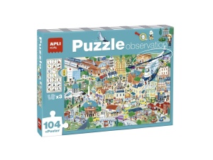 Puzzle observație – Orașul, 64,5 x 41,5 cm, 104 piese de 5 x 5 cm
