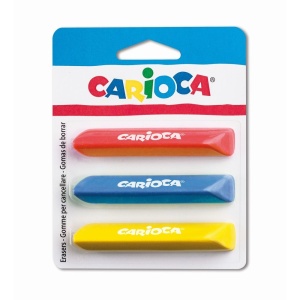 Radiere triunghiulare colorate, 3 buc/blister, CARIOCA