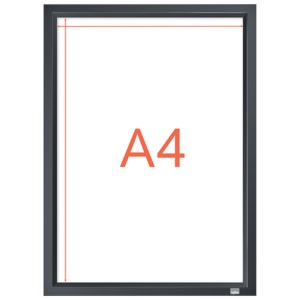 Rama pentru perete, aluminiu, cu clip, A4, grafit, NOBO Impression Pro
