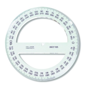 Raportor plastic 360 grade, 12.5 cm cristal Koh-I-Noor