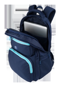 Rucsac Oxford Bicolor, 2 compartimente, 32 x 44 x 18 cm, 25 l, compartiment captusit, 2 buzunare frontale, buzunar exterior ascuns cu fermoar dublu pentru dreptaci / stangaci, eticheta nume, suport orar, maner si barete buretate, nylon reciclat5