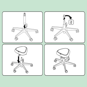 Scaun ergonomic Leitz Ergo, poziție șezut/ în picioare, înălțime reglabilă (47-60 cm), cu roți, gri7