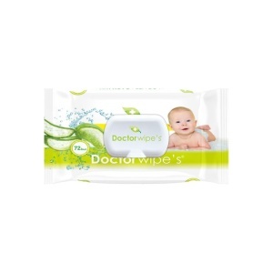 Șervețele umede Doctor Wipes cu extract de Aloe Vera, 72 bucăți, în cutie cu capac