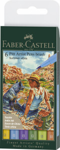 Set 6 markere Faber-castell Pitt artist pen, culori vară