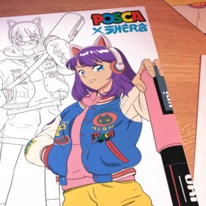 Set 8 culori markere MANGA HERO 8 UNI PC-5M Posca, 1.8-2.5 mm2