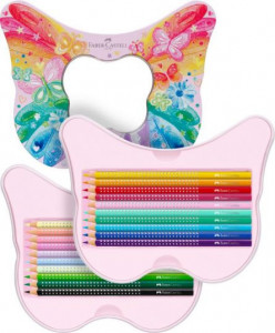 SET CADOU 20 CREIOANE COLORATE SPARKLE BUTTERFLY FABER-CASTELL - Img 2