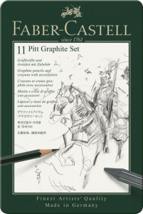 Set creioane grafit Faber-Castell Pitt Monochrome, 11 buc 