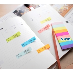 Stick index hârtie color Stick"n - 9 culori neon, 50 x 12 mm, 9 x 50 file/set4