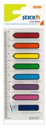 Stick index plastic transparent color Stick"n 8 culori neon, 45 x 12 mm, 8 x 15 file/set