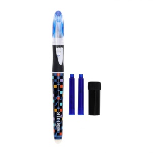 Stilou Strigo cerneală cu ștergere + 2 rezerve + dispozitiv curățare, în blister, Pixel2