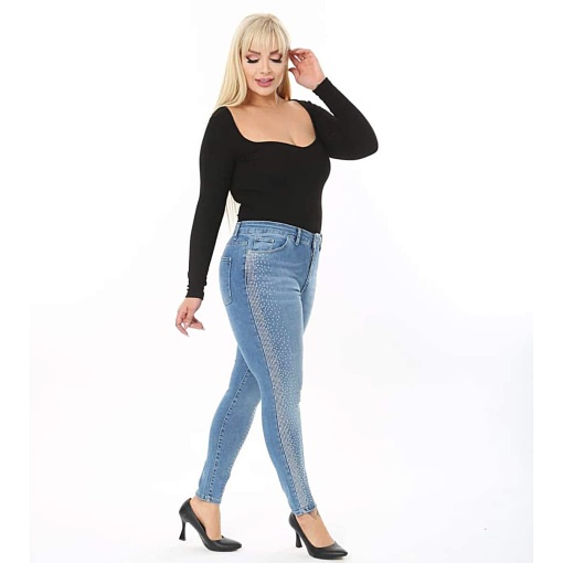 Blugi conici, talie inalta cu extra elastan 204