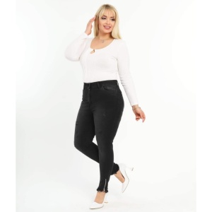 Blugi conici, talie inalta cu extra elastan 201 - Img 1