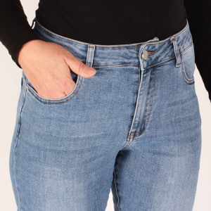 Blugi conici, MOM FIT, albastru, Viviana 107 - Img 3