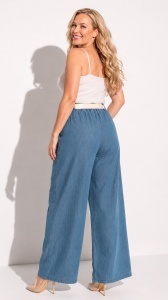 Blugi uni, wide leg, Cristina - Img 4