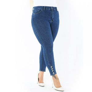 Blugi conici, talie inalta cu extra elastan 056 - Img 2