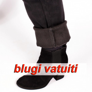 Blugi drepti, vatuiti, cu talie inalta ,MASURI MARI 106 - Img 2