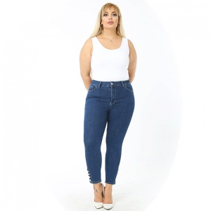 Blugi conici, talie inalta cu extra elastan 056 - Img 4