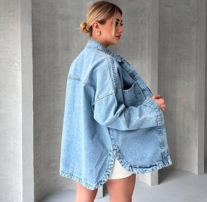 Geaca oversize, din blugi, Gia 2 - Img 2