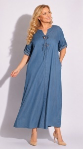 Rochie uni din Denim, Bumbac, Bust maxim 124 cm.