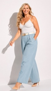 Blugi uni, wide leg, Cristina - Img 2