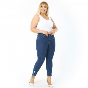Blugi conici, talie inalta cu extra elastan 056, 99lei. - Img 1