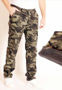 Pantaloni tercot, camuflaj, VATUITI, cu talie inalta ,MASURI MARI - Img 1