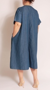 Rochie din Denim, cu paiete negre, bust 122 cm. - Img 3