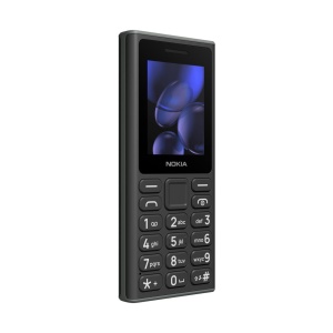 Telefon Nokia 105 (2024) Dual SIM Negru, vedere din față stânga