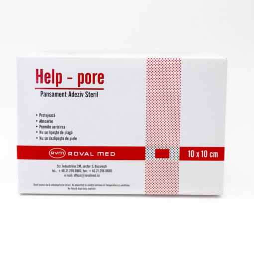 Pansament adeziv steril Help-Pore 10cm x 10cm