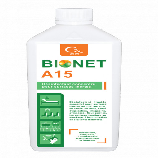 BIONET A15 - Dezinfectant de contact pentru suprafete, 1000 ML