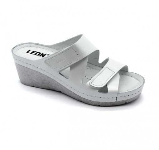 Papuci Leon 1004 alb - dama