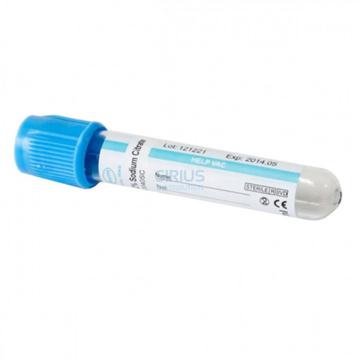 Vacutainer coagulare 2 ml capac albastru 3.2% Na Citrate tub PET steril