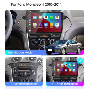 Navigatie Android Ford Mondeo 9" 2010-2014 Waze YouTube GPS USB - Img 5