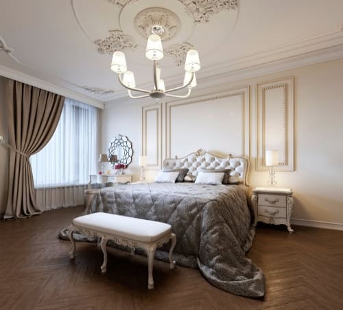 4. Caracteristicile stilului clasic și regulile sale- dormitor clacicu cu pat-min Stilul clasic - caracteristicile sale în designul interior. Cum poți amenaja un spațiu în stilul clasic?, 20,