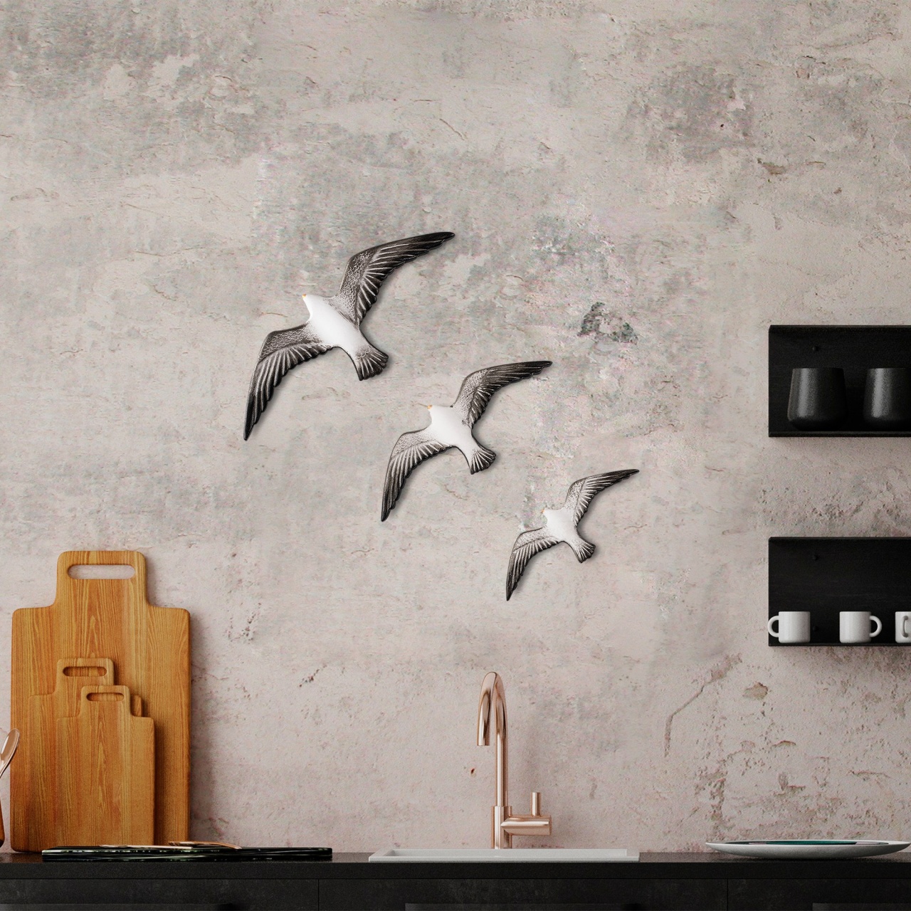 Accesorii Decorative Perete, Dust flame, UnicUtil, Culoarea Alb Negru - 2 | YEO