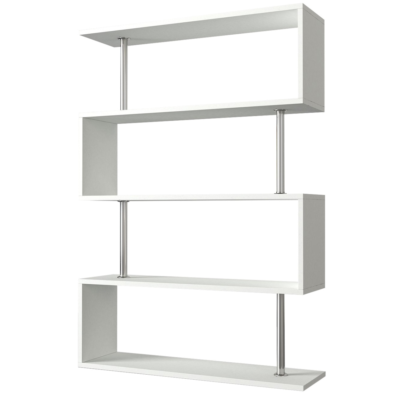 Biblioteca, Geometric Haven, UnicUtil, 90 x 25 x 129 cm, Alb - imagine 4