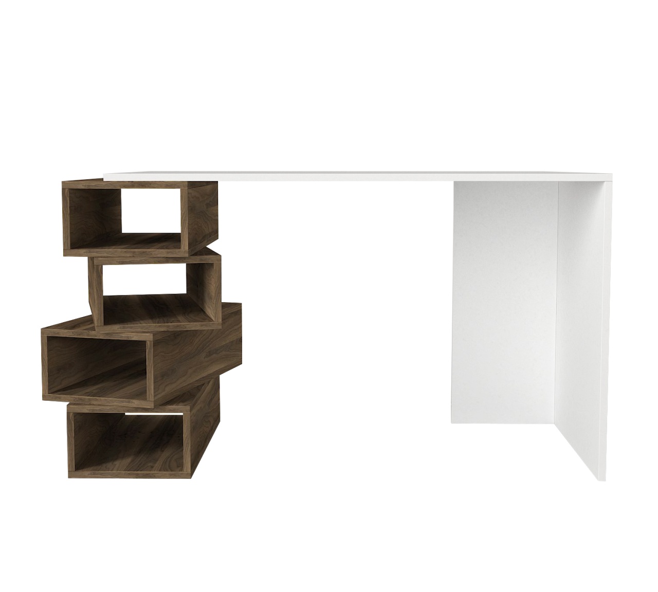 Birou, Geo BrownSpace, UnicUtil, 130 x 60 x 75 cm, Alb si Maro - imagine 6