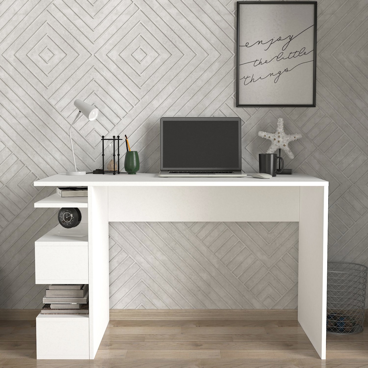 Birou, Modern Space, UnicUtil, 120 x 60 x 75 cm, Alb, UUDESK33