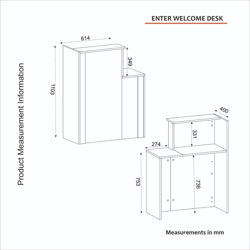 Birou recepție, Enter Front Desk, UnicUtil, Bej-Gri - imagine 9
