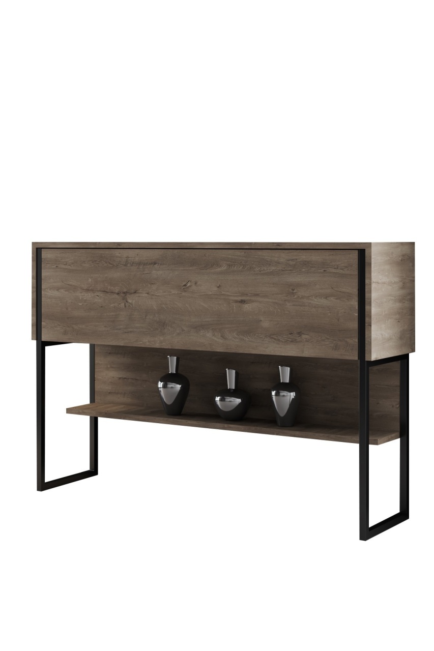 Comodă, Luxe Black, UnicUtil, Negru-Nuc, Lățime: 120 cm, Înălțime: 80 cm, Adâncime: 30 cm - view 7