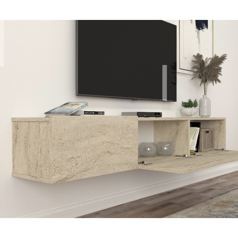 Comodă TV Damla, UNICUTIL, finisaj travertin pentru living modern - imagine 6